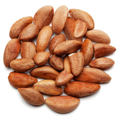 Brazilian nuts isolated on white.