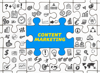 Content Marketing / Puzzle mit Symbole