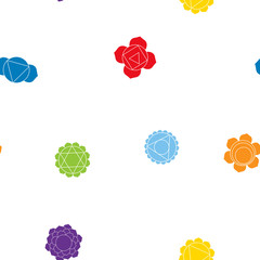 seamless pattern with signs and names of chakras in Sanskrit for your design