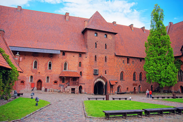 Fototapeta na wymiar Architecture of Malbork Castle Pomerania in Poland