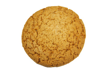 Oat cookie isolated on white background