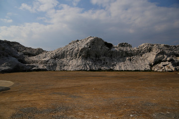 White rock and sea shirasaki coast,japan