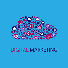 Digital marketing flat vector illustration