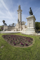 Fototapeta na wymiar Monument to the Constitution of 1812, panoramic view, Cadiz, Andalusia, Spain