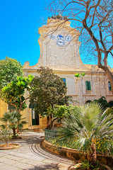 Clock tower at Prince Alfred Courtyard in Valletta