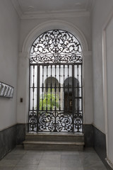 entry to typical house of this city, popular architecture of the XIXth century, traditional architecture in Cadiz, Andalusia, southern Spain