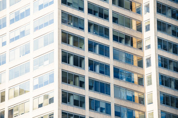View of sunlight between skyscrapers