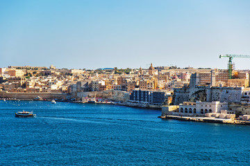 Fototapeta na wymiar Senglea and Creek at Grand Harbor in Valletta of Malta