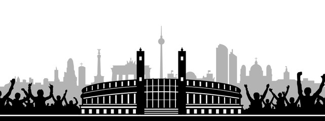 Skyline Berlin Stadion - obrazy, fototapety, plakaty