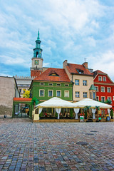 Obraz premium Street cafes on Old Market Square in Poznan
