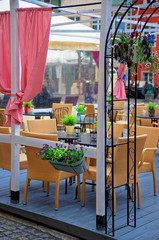 Street restaurant on the Old Market Square in Poznan