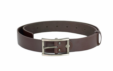 Leather belt for men . Isolate on white background