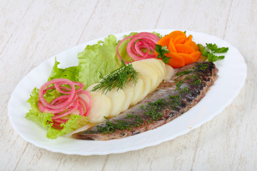Herring with potato and onion