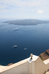 Fototapeta na wymiar panorama sulla caldera da Fira - Santorini