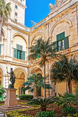Neptune statue at courtyard of Grandmaster palace Valletta