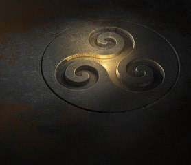 Triskele Amulett Symbol Leuchten