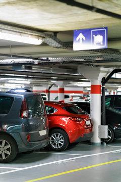 Parking garage and cars in Zermatt