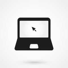 Laptop Icon in trendy flat style isolated on grey background