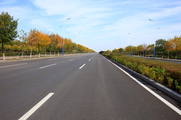In autumn, highway landscape