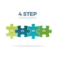 Four step puzzle infographic