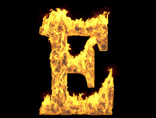 E made of flames