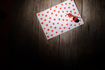 Obraz premium Watercolor hand painted red hearts