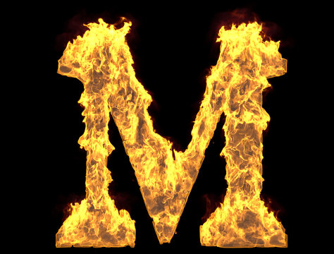 M made of flames