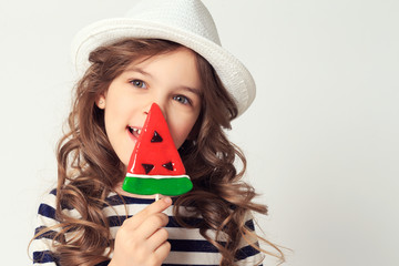 Girl with lollipop