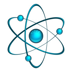 Physics atom model with electrons