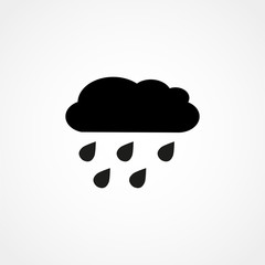Cloud with rain icon. Simple illustration.