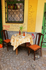Street cafe in city center of Wroclaw
