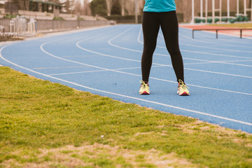 Young black woman training