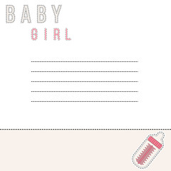 Baby girl  abstract background with  bottle design elements.  Vector illustration template design with place for text , for brochure, booklet, poster