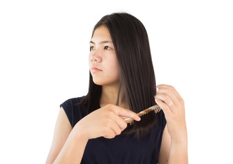 Naklejka premium Asian woman hair care,Woman beauty lifestyle concept