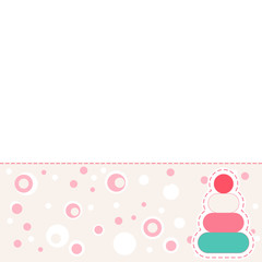 Baby girl  abstract background with pyramid toy design elements.  Vector illustration template design  for brochure, booklet, poster