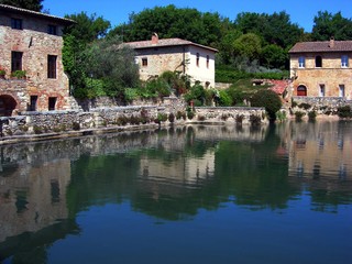 Fototapeta na wymiar Italia, Toscana: Vista di Bagno Vignoni.