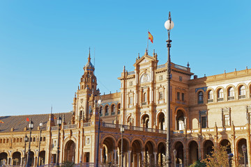 Fototapeta premium Central building on Spanish Square in Seville