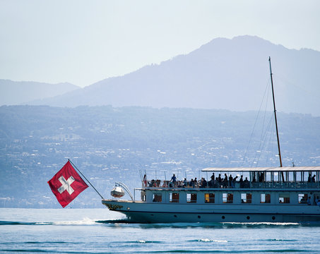 Ferry Cruise In Lake Geneva In Lausanne