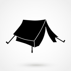 The tent icon. Travel symbol. Flat Vector illustration