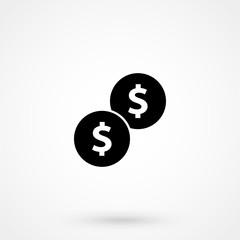 Dollars money coin icon - Vector