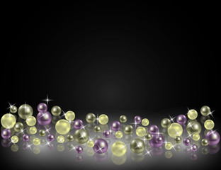 Luxury Shiny Pearls Background with stars and space for Some Text