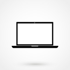 Laptop Icon in trendy flat style isolated on grey background. Computer symbol