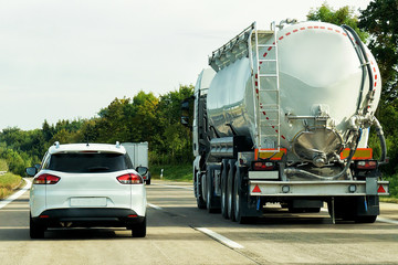 Tanker storage truck on road Germany