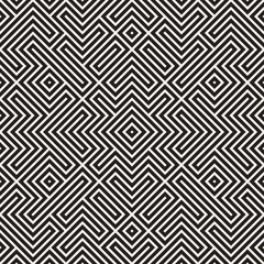 Geometric Ethnic Background with Symmetric Lines Lattice. Vector Abstract Seamless Pattern.