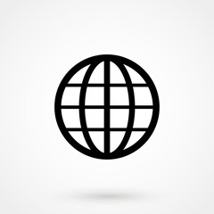 Globe Icon in trendy flat style isolated on grey background. World symbol