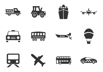 Typse of transport icon set