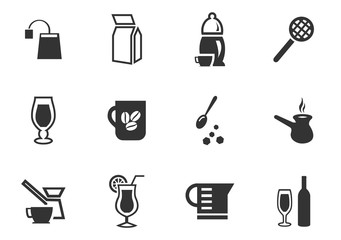 Utensils beverages icon set