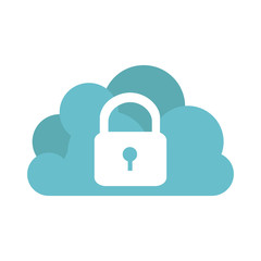 online security in the cloud, vector illustration