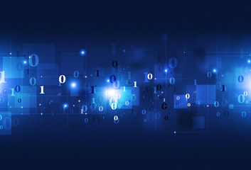 Obraz premium Concept Binary Code blueBackground