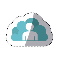 global cloud online people connected icon, vector illustration